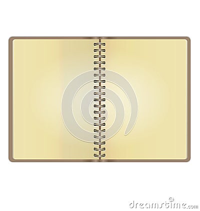 Blank Realistic Vintage Open Notebook Vector Illustration