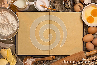 Blank Recipe Book - Baking - Space for Text Stock Photo