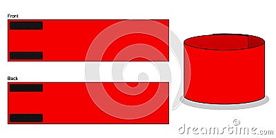 Blank Red Armband Captain Pattern Template Vector Illustration