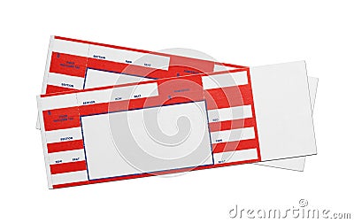 Blank Red Concert Tickets Stock Photo