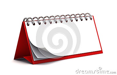 Blank red desk paper calendar Stock Photo