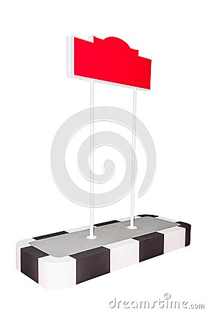 Blank Red Road Sign Stock Photo