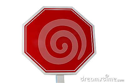 A blank red stop sign on white background add text or graphic Stock Photo