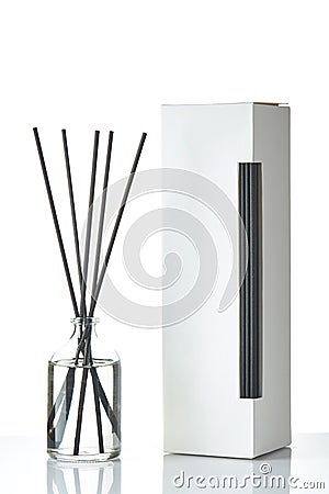 Blank Reed Diffuser Aroma Stick Fragrance Scent Perfume Paper Box Packaging Stock Photo