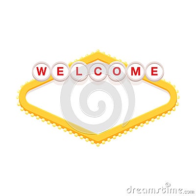 Blank retro welcome sign Vector Illustration