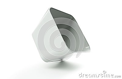 Blank right tilt 3d rendering open box for stage prop use, isolated white background elevated view Stock Photo