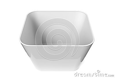 Blank right tilt 3d rendering open box for stage prop use, isolated white background elevated view Stock Photo