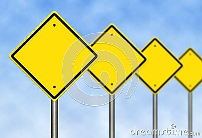 Blank Road Signs Stock Photo