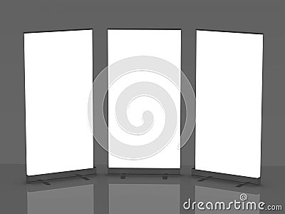 Blank roll up banner display Stock Photo