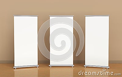 Blank roll-up banners Stock Photo