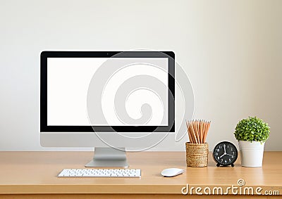 Blank screen Computer, Desktop PC. for business Stock Photo