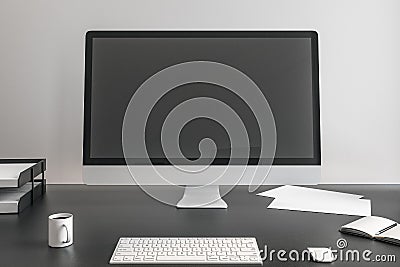 Blank screen of computer monitor Editorial Stock Photo