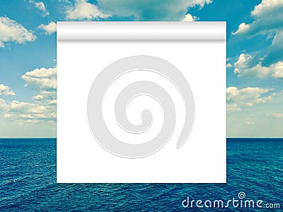 Blank scroll and sea Stock Photo