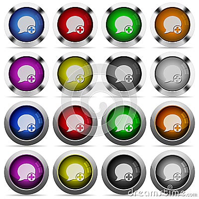 Set of post blog comment glossy web buttons. Stock Photo