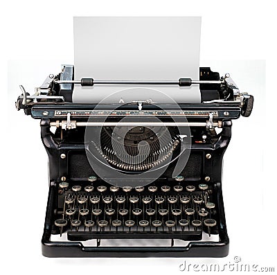 Blank sheet in a typewriter Stock Photo