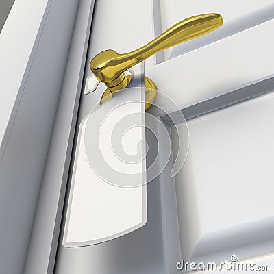 Blank sign on the door handle Stock Photo