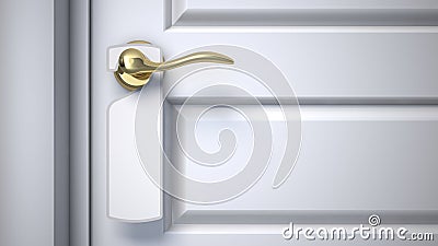 Blank sign on the door handle Stock Photo