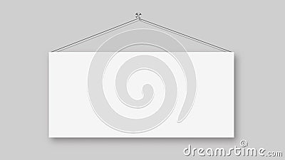 Blank signboard hanging on string Vector Illustration