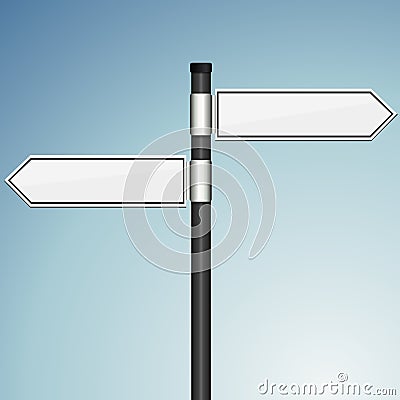 Blank signpost with 3d effect template Stock Photo