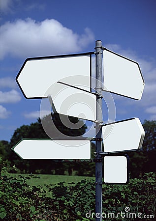 Blank signposts Stock Photo