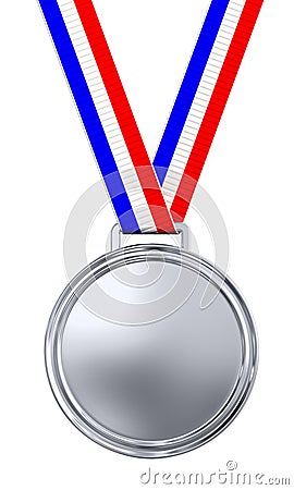 Blank silver medal Stock Photo