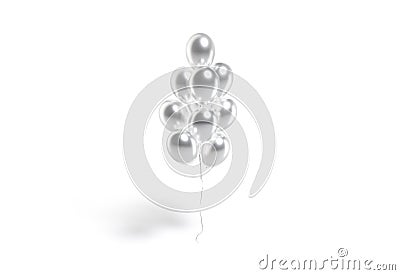 Blank silver round balloon bouquet mockup, front view Stock Photo