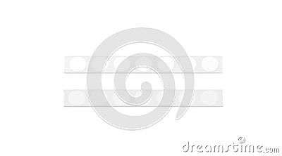 Blank silver tape line with white round stickers mockup, Stock Photo