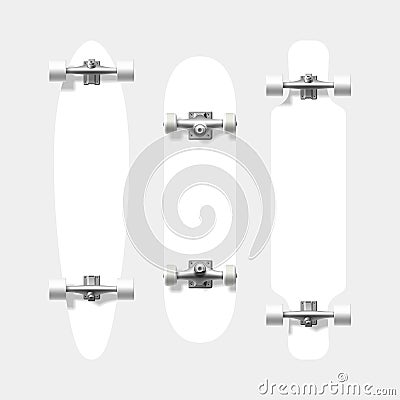 Blank skateboard and longboards Vector Illustration