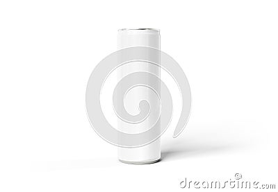 Blank slim soda can mockup on white background 3D rendering Stock Photo