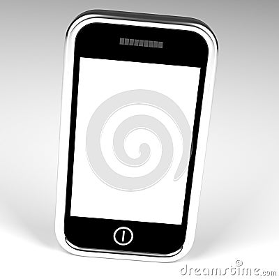 Blank Smartphone Screen With White Copyspace And White Background Stock Photo