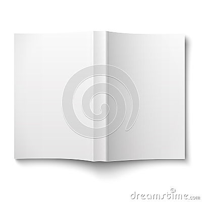 Blank softcover book template spread out on white. Vector Illustration