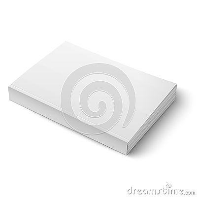 Blank softcover book template on white. Vector Illustration