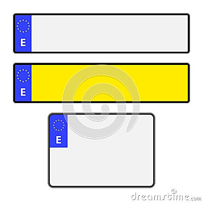 Blank Spanish Licence Plates Vector Illustration