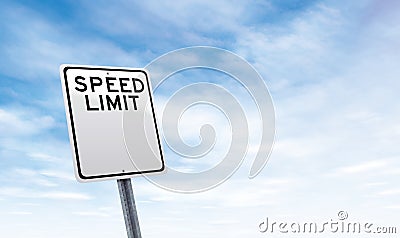 Blank speed limit road sign with sky copy space Stock Photo