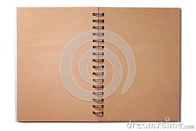 Blank Spiral Brown Note Stock Photo