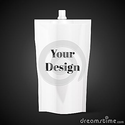 Blank spout pouch, bag foil or plastic packaging Vector Illustration