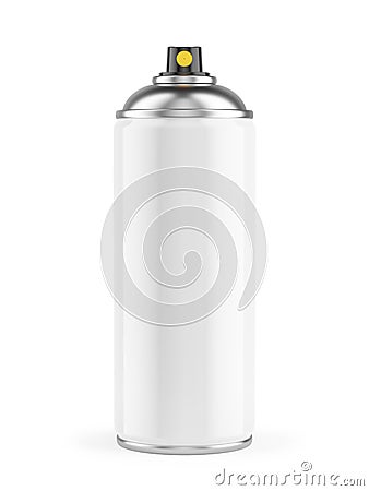 Blank spray paint metal can isolated on white Cartoon Illustration