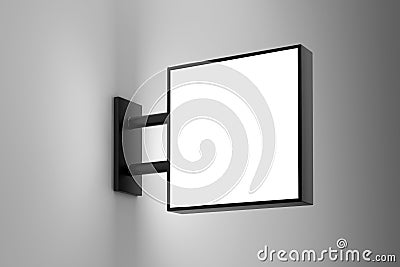 Blank square light box sign mockup with copy space Cartoon Illustration