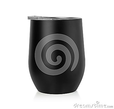 Blank Stainless Steel Stemless Wine Glass Tumbler Stock Photo