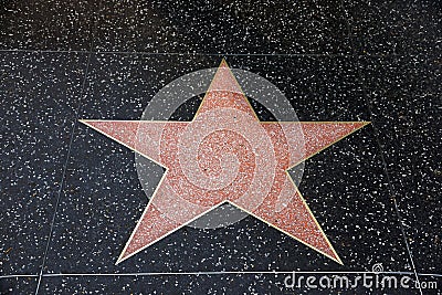 A blank star in Hollywood Walk of Fame Editorial Stock Photo