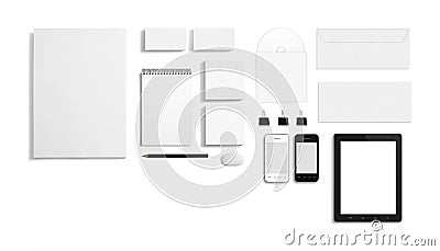 Blank Stationery Corporate ID Template Stock Photo