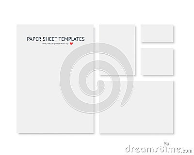 Blank stationery and corporate identity template. Consist of realistic vecto paper different sizes Vector Illustration