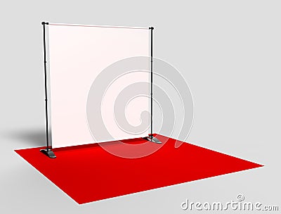 Blank Step and Repeat Telescoping Backdrop Banner. 3d render illustration. Cartoon Illustration