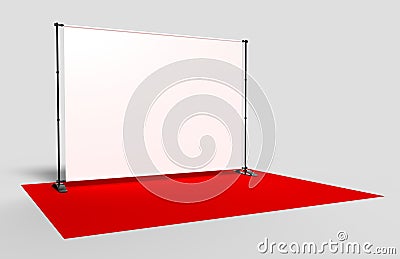 Blank Step and Repeat Telescoping Backdrop Banner. 3d render illustration. Cartoon Illustration