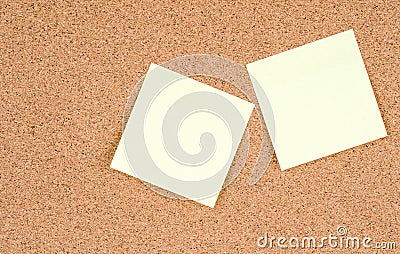 Blank stick notes on bulletin board texture or background Stock Photo