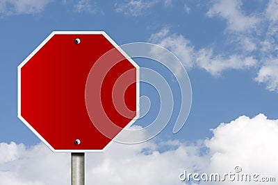 Blank Stop Sign Stock Photo