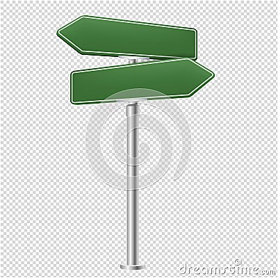 Blank Street Sign Isolated Transparent Background Vector Illustration