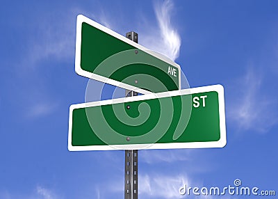 Blank street signs Stock Photo