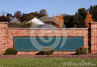 Blank Subdivision Sign Stock Photo