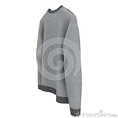 Blank Sweater on white background. 3D illustration, Clipping Path Cartoon Illustration